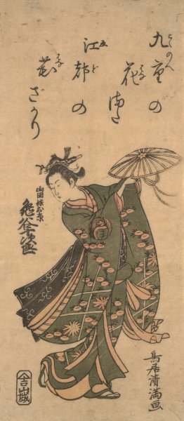 The Actor Kameya Jujiro Playing 'Okio', Dancing by Torii Kiyomitsu Oil Painting
