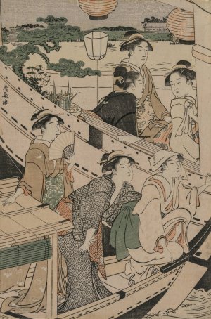 Boating Party on the Sumida River by Torii Kiyonaga Oil Painting
