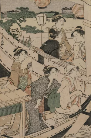 Boating Party on the Sumida River by Torii Kiyonaga Oil Painting