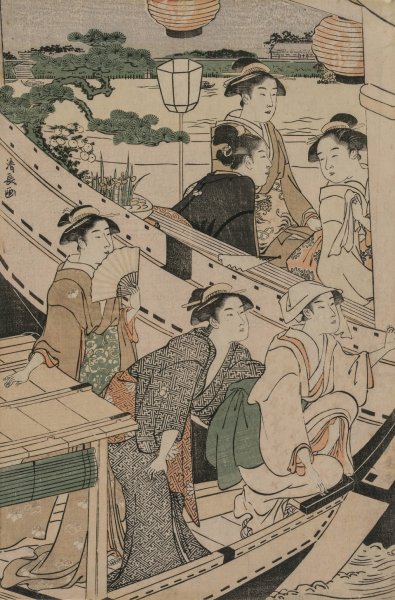 Main Product Photo of Boating Party on the Sumida River  Painting by Torii Kiyonaga
