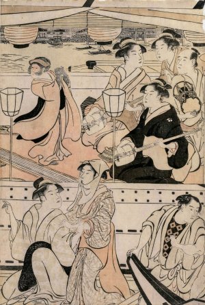 Boating Party on the Sumida River by Torii Kiyonaga Oil Painting