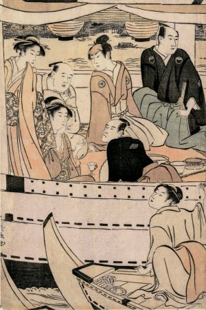 Boating Party on the Sumida River by Torii Kiyonaga Oil Painting