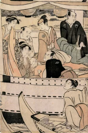 Boating Party on the Sumida River by Torii Kiyonaga Oil Painting