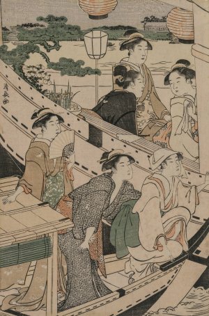 Boating Party on the Sumida River by Torii Kiyonaga Oil Painting