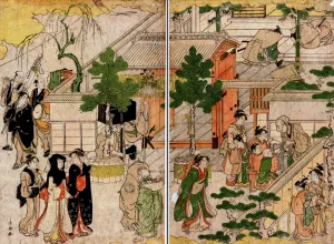New Year's Morning by Torii Kiyonaga Oil Painting