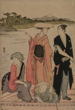 Passengers in a Ferry Boat on the Sumida River by Torii Kiyonaga Oil Painting