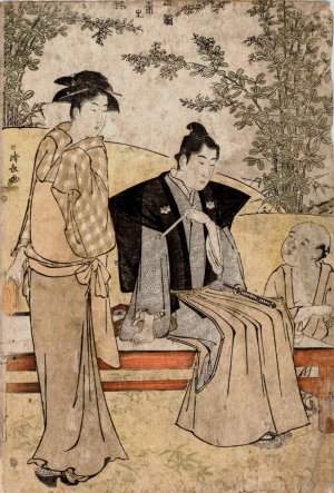 Two Lovers by Torii Kiyonaga Oil Painting