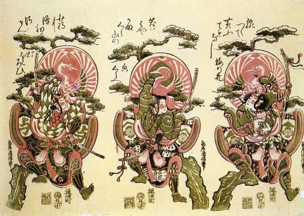 Main Product Photo of Mitate no Soga: Juro, Goro, and Yoshihide Painting by Torii Kiyonobu