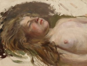 Varisevien lehtien tanssi by Torsten Wasastjerna Oil Painting