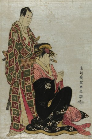 Sawamura sojuro to segawa kikunojo by Toshusai Sharaku Oil Painting