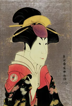 Segawa tomisaburo as yadorigi, wife of ogishi kurando by Toshusai Sharaku Oil Painting