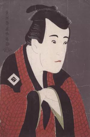 The Actor Ichikawa Yaozo III as Tanabe Bunzo from the play The Iris Soga of the Bunroku Period by Toshusai Sharaku Oil Painting