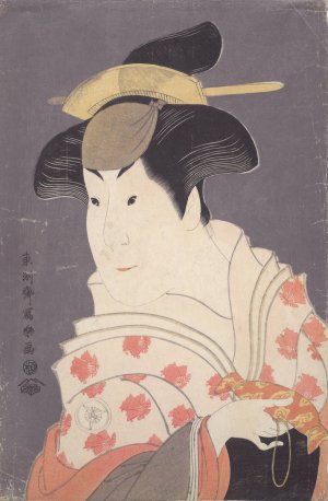 The Actor Iwai Hanshiro IV as the Wet Nurse Shigenoi from the play The Loved Wife's Parti-Colored Halter by Toshusai Sharaku Oil Painting
