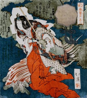 Uzume no Mikoto Dancing Beside a Fire by Totoya Hokkei Oil Painting