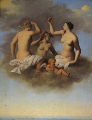 Juno, Minerva and Venus with Cupid by Toussaint Gelton Oil Painting