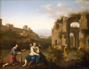Tobiah and the Angel Oil painting by Toussaint Gelton