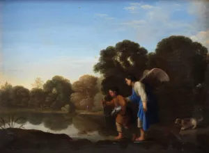 Young Tobiah and the Angel Oil painting by Toussaint Gelton