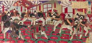 Debate over Whether to Invade Korea by Toyohara Chikanobu Oil Painting