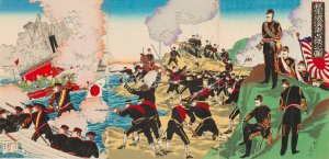 Our Forces Occupying Weihaiwei by Toyohara Chikanobu Oil Painting