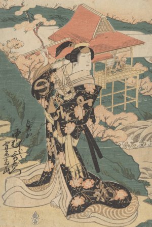Actor Holding Cherry Blossom by Toyokuni Utagawa Oil Painting