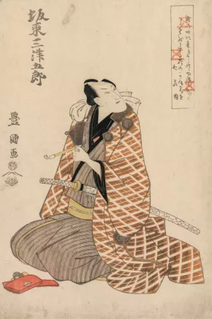 Bando Mitsugoro IV in a Travelling Robe by Toyokuni Utagawa Oil Painting
