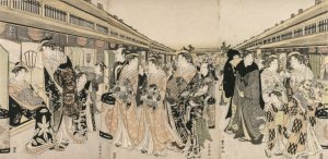 Courtesans Promenading on the Nakanocho by Toyokuni Utagawa Oil Painting