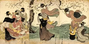 Flowers in the Wind by Toyokuni Utagawa - Oil Painting Reproduction