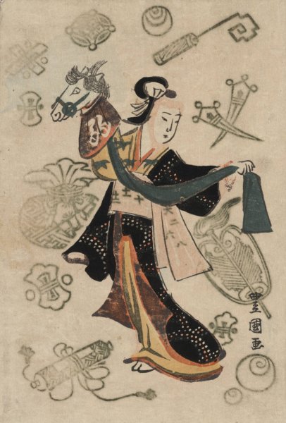 Main Product Photo of Fujimusume no harukoma  Painting by Toyokuni Utagawa
