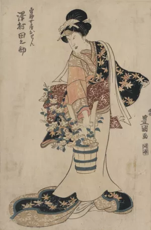 Sawamura Tanosuke no Yusuke nyobo Osen by Toyokuni Utagawa Oil Painting