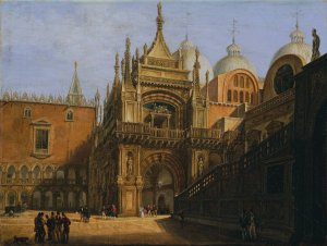 Der Hof des Dogenpalastes Oil painting by Tranquillo Orsi