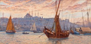 The Golden Horn by Tristram James Ellis Oil Painting