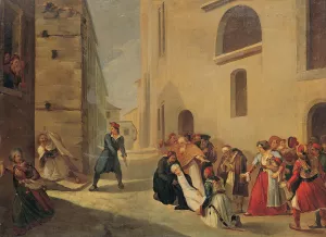 The Assassination of Capodistria by Tsokos Dionysios Oil Painting