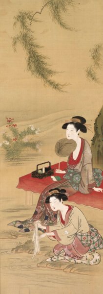 Beneath the Willow by Tsukioka Sessai Oil Painting