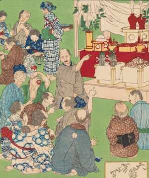 A Kamezaki Brewer's Celebration of His Good Fortune by Tsukioka Yoshitoshi Oil Painting