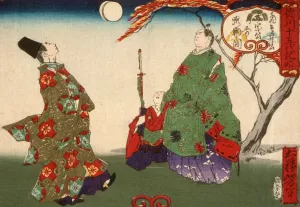Asukai Masanori Teaching Tokugawa Yoshimune to Play Kemari by Tsukioka Yoshitoshi Oil Painting