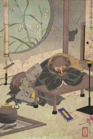 Bunbuku chagama by Tsukioka Yoshitoshi Oil Painting
