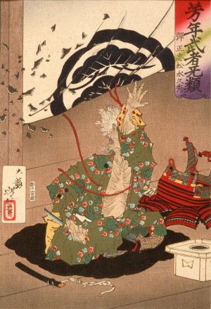 Danjo Matsunaga Hisahide before His Suicide by Tsukioka Yoshitoshi Oil Painting
