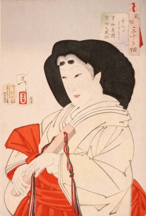 Elegant; A Lady of the Imperial Court in the Kyowa Period by Tsukioka Yoshitoshi Oil Painting