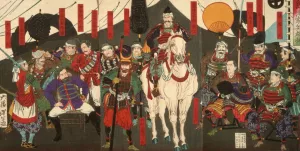 Heroes of the Shimazu Clan by Tsukioka Yoshitoshi Oil Painting