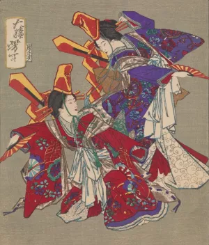 Imayo Dance Performed at the Kimpeiro House in the Yoshiwara District Oil painting by Tsukioka Yoshitoshi