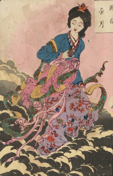 Joga hongetsu  by Tsukioka Yoshitoshi - Hand-Painted Oil Painting Reproduction