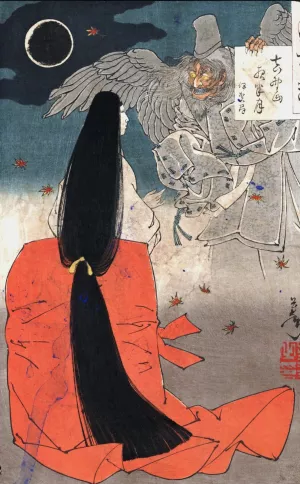 Manosan yowa no tsuki Oil painting by Tsukioka Yoshitoshi
