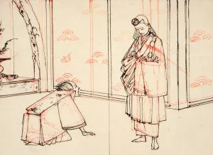 Preparatory Drawing for an Illustration of the Book; Mirror of Famous Japanese Generals by Tsukioka Yoshitoshi Oil Painting