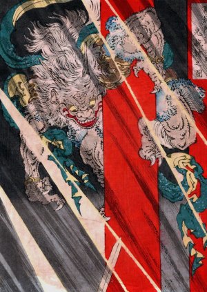 RajOmon watanabe no tsuna oni ude kiru no zu by Tsukioka Yoshitoshi Oil Painting