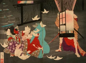 Sano Jirozaemon Murdering a Courtesan by Tsukioka Yoshitoshi Oil Painting