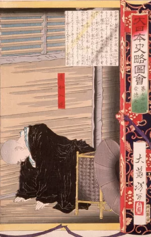 Seventy-sixth Generation, Emperor Sutoku Oil painting by Tsukioka Yoshitoshi
