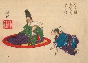 Sorori Shinzaemon and Hideyoshi by Tsukioka Yoshitoshi Oil Painting