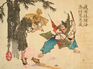 Tadamori and the Oil Thief by Tsukioka Yoshitoshi Oil Painting