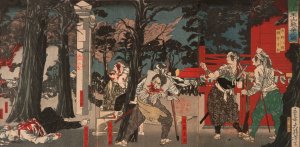 The Battle of Sanno Shrine at Toeizan Temple by Tsukioka Yoshitoshi Oil Painting