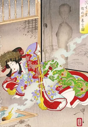 The Ghost of Seigen Haunting Sakurahime by Tsukioka Yoshitoshi Oil Painting